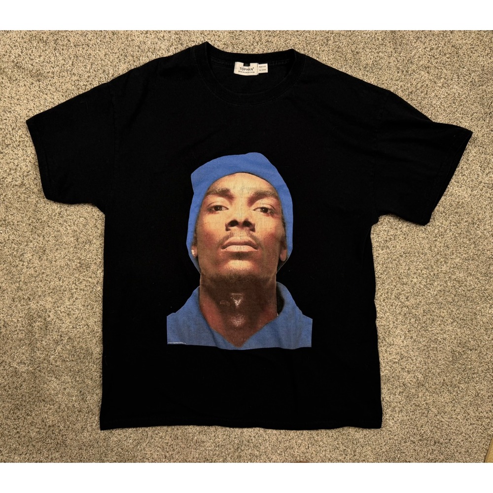 Topman T-Shirt Snoop Dogg Graphic Size M Black Streetwear Hip Hop Tee
